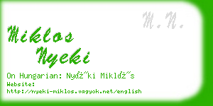 miklos nyeki business card